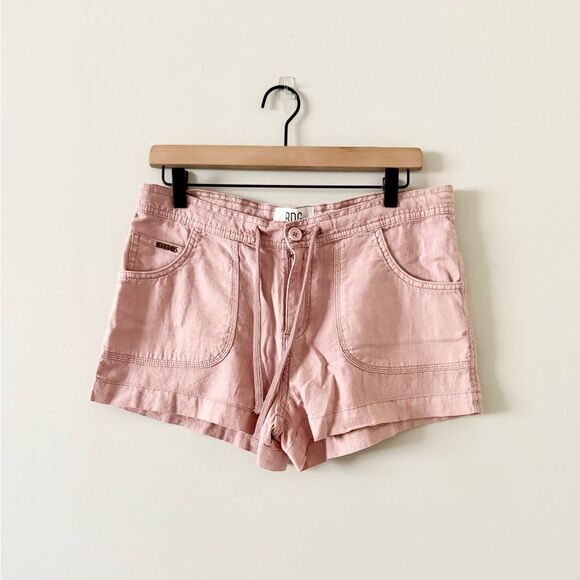 NWT BDG Cotton Linen Blend Drawstring Shorts in Pink - Size M - Picture 3 of 8